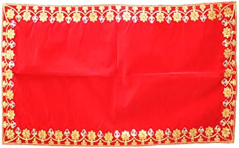 Gelber Samt Puja Aasan - Traditioneller Gebetsteppich Für Diwali & Festivals