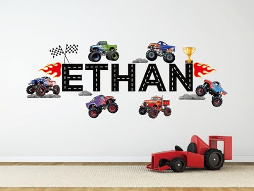 Vinilo Decorativo Monster Truck para Pared Infantil miniatura 1