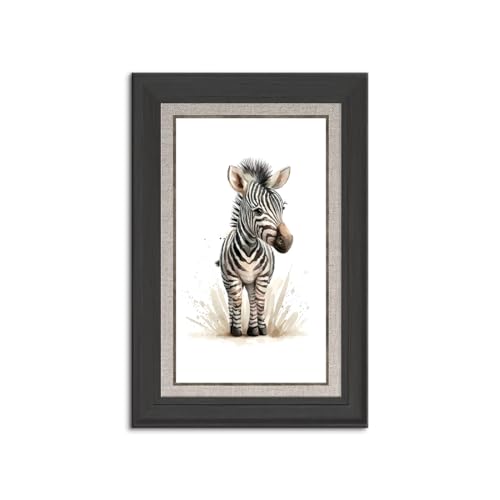 ?動物ポスター 装飾ウォールアート かわいいゾウ ライオン キリン タイガー ゼブラ モダンアート キャンバスポスター 保育園ウォール キャンバス絵画 寝室へのギフトに最適 壁飾り 秋の装飾 部屋飾り 木枠付きの完成品 (60x90cm(24x36in),