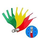 WHEEL CONNECT Brake Lining Thickness Gauge, Measuring Tool for Both Disc and Drum Brake Pads, Made of Steel, 3 Color-Coated, with Hanging Tag.