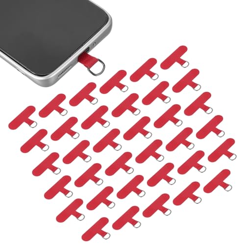 Languette téléphone portable anti-chute en T rouge compatible toutes coques x36