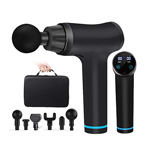 LBWNB Massage Gun Deep Tissue Muscle Massager Ultra-Quiet 38Db with 6 Massage Heads and LCD Display for Muscle Soreness Relief, Fitness Recovery,EU