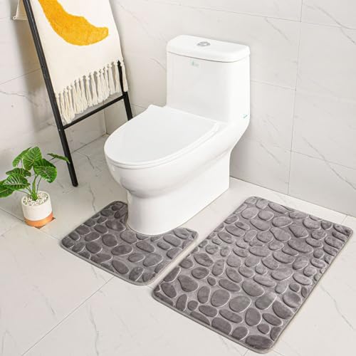 2 Stück rutschfeste Ständer Badematten Set, Eleoption atmungsaktivem...