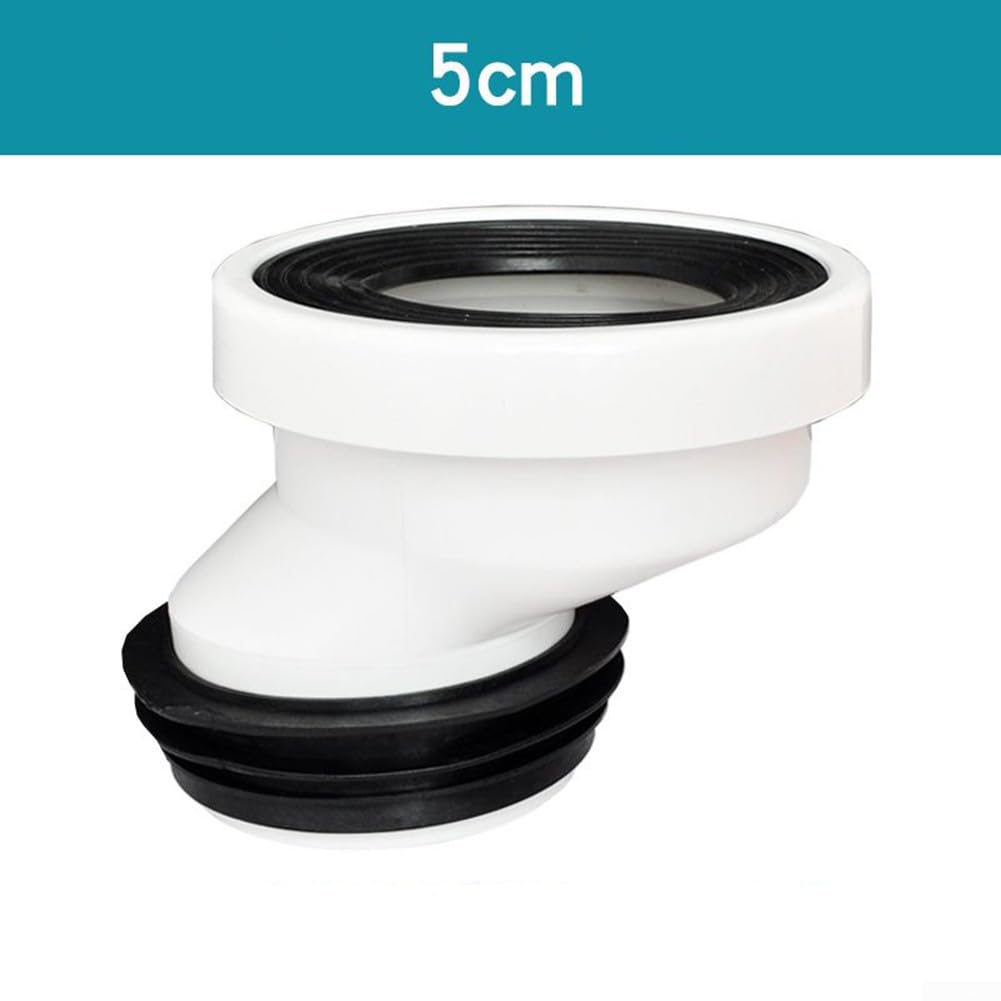 DAZZLEEX Buse de connexion de WC pour tuyau de toilette excentrique droit (décalage de 5 cm)