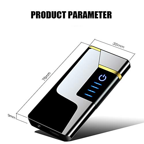 Electric Lighter LED Battery Indicator Safety Switch USB Rechargeable Lighter Windproof Lighter for Camping Fire Starter Hunting Backpacking Hiking - Image 8