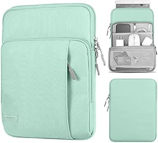 MoKo 9-11 Inch Tablet Sleeve Bag Carrying Case with Storage Pockets Fits iPad air 5 10.9" 2022, iPad Pro 11 M2 2022-2018, iPad 10th 10.9, iPad 9/8/7th 10.2, iPad Air 4 10.9, Tab S8 11",Black & Gray