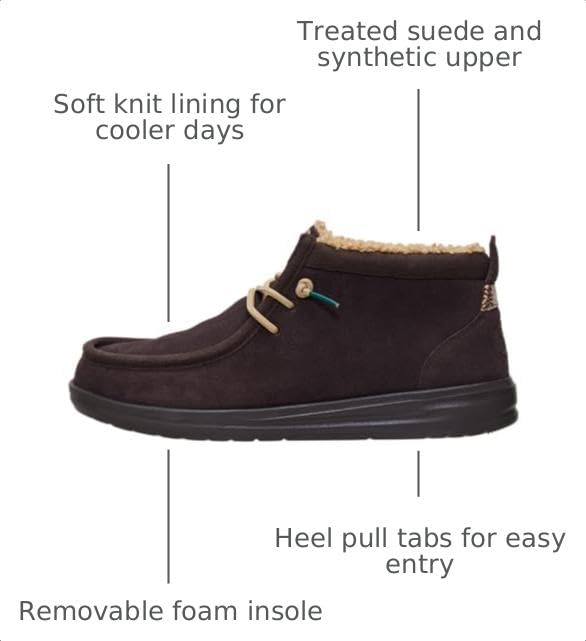 HEYDUDE Men’s Wally Mid GripR Pull On Boot, Mole Brown Size 9 - image 3