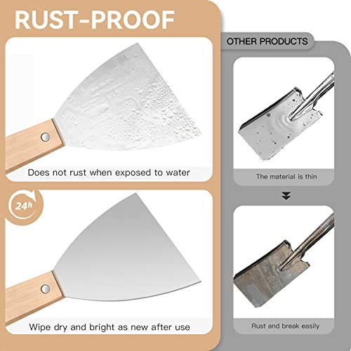 Putty Knife Set, 4 Pack Stainless Steel Paint Scraper With Wooden Handle, Filling Spackle Knife For Cleaning, Decorating, Diy, Removing (1.5,3,4,5In) #TOP2