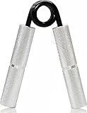 TIT COOPOPE Hand Grip and Wrist Strengthener - Resistance from 50-350 lb Metal Exerciser for Hand, Forearm, and Fingers,Silver Stainless Steel,50LB