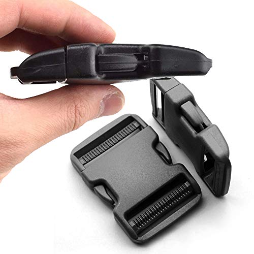 Buckle For 2 Inch/50Mm Strap Webbing, 2 Set Quick Side Release Buckles 4 Pcs Tri-Glide Slide Dual Adjustable No Sewing Clips Snaps Heavy Duty Plastic Replacement For Nylon Webbing Straps Backpack Fanny Pack Belt Dog Collars #TOP7