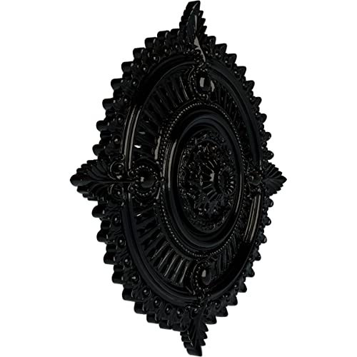 Image of Ekena Millwork Haylynn Ceiling Medallion, Black /Pearl