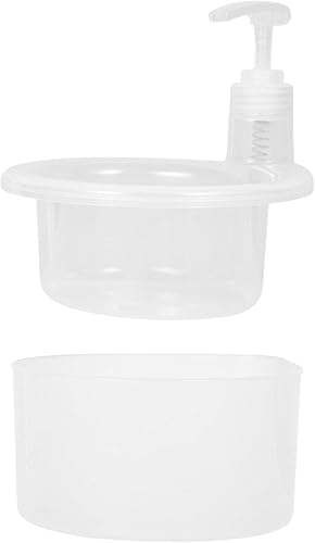 KLKCMS Dispensador de jabón para platos y soporte de esponja de 1 litro, base antideslizante multifuncional, utensilios de cocina, duradero,