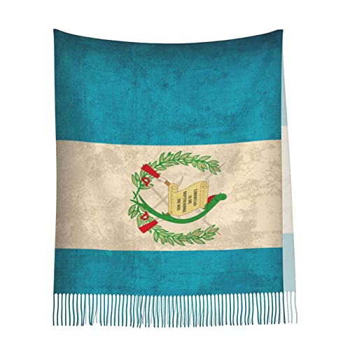 Guatemala Flag Proud Guatemalan Vintage Poncho Winter Large Scarf Shawl Bandana Neck Wrap For Women4