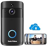 Video Doorbell Wireless WiFi Doorbell Camera IP65 Waterproof HD WiFi Security Camera ,Real-Time Video ,Night Vision , Motion Detection, for iOS & Android Phone (Black)