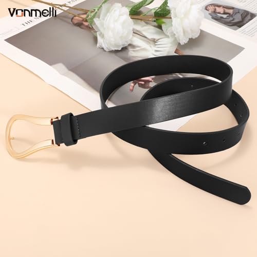 VONMELLI Women's Leather Belt Fashion Knot Belt for Dress Coat Gold Buckle Belt Tie a Knot Waist Belt4