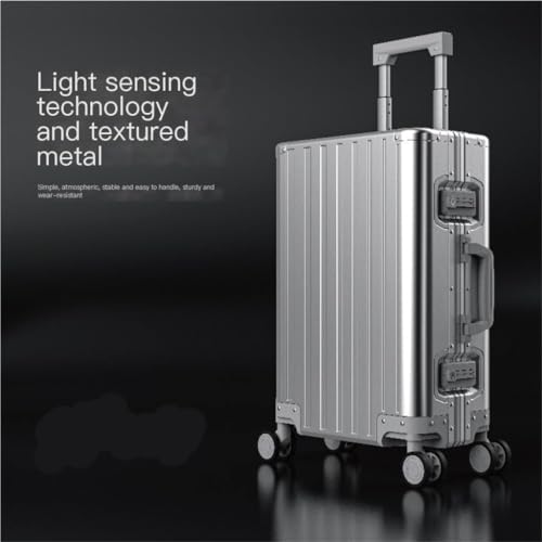 Suitcase All-metal Box, Aluminum-magnesium Alloy Trolley Suitcase, Caster Suitcase, Men's And Women's Suitcase Suitcase Tags(Gray)2