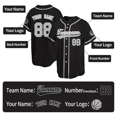 Camiseta personalizada bordada de béisbol con nombre y número para hombres, mujeres y niños miniatura 3