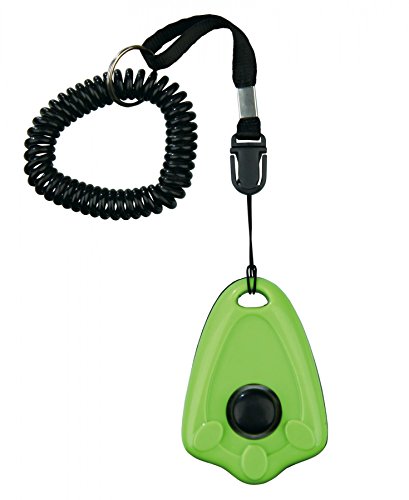 TRIXIE Clicker für das Hundetraining - gleichbleibender Ton - Spiralschlaufe fürs Handgelenk - Schnellverschluss - Kunststoff/PVC/Metall - diverse Farben - zufällige Auswahl - 6,7 cm - 2287