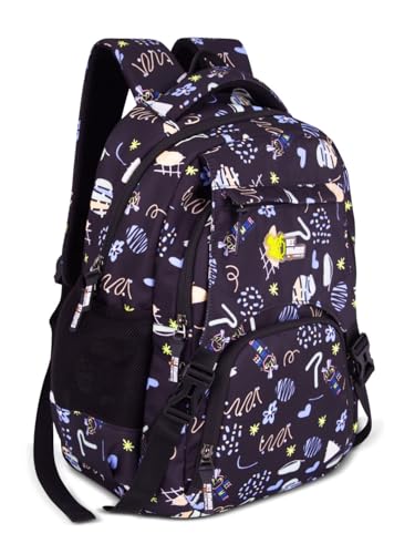 Image of Zara Sky Blue Doodle Dream School Backpack Pastel Fun Edition