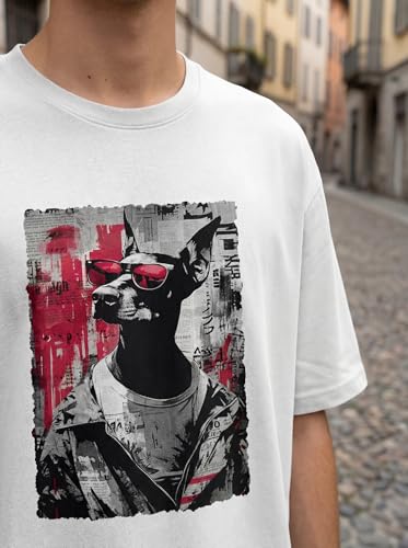 Image of BULLMER Peach Trendy Front Printed oversized Round Neck T-shirt for men