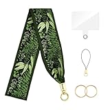ZOOEASS Phone Lanyard Charm with Tether Tab Neck Lanyards for ID Badges Car Key Women Cute Scarf Keychain Strap Around Neck(Style 5)