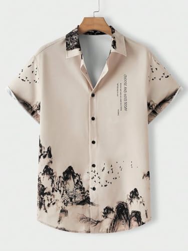 Image of Men's Digital Printed Elastane Shirt | Stretchable Casual Half Sleeve Shirt for Men | Premium Soft Fabric Stylish Summer Wear Shirt
