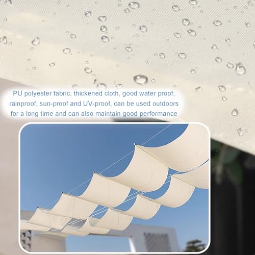 Tenda parasole per gazebo da terrazza, copertura retrattile con protezione UV con kit di montaggio, tenda da esterno impermeabile, copertura per pergola