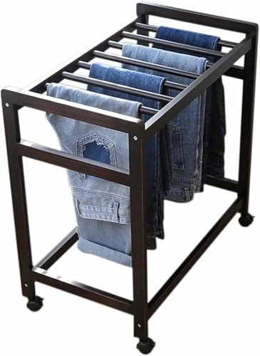Étagère à pantalons coulissante en bois et chariot de rangement pour penderie