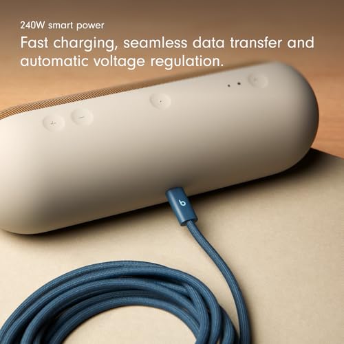 Image of Beats 240W USB-C to USB-C Braided Cable, Fast-charging, Durable /Tangle-free, Compatible with Apple and Android Devices (3m) - Nitro Navy