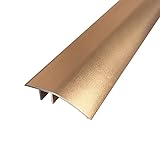 Aluminium-Boden-Übergangsstange, Türstange, Metall-Bodenleiste für Türen, Schwellen, Fliesen, Laminat, Planken, Brücke die Höhe zwischen 6–12mm(Kupfergold, 0.9m×4.3cm)