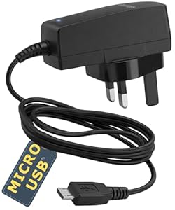 Micro USB Plug UK - Micro USB Charger - 5V 1Amp Adapter - Universal Mobile Phone Charger Cable - Compatible With Samsung Nokia BlackBerry HTC LG Google Nexus Smartphones Tablet - By Electoys