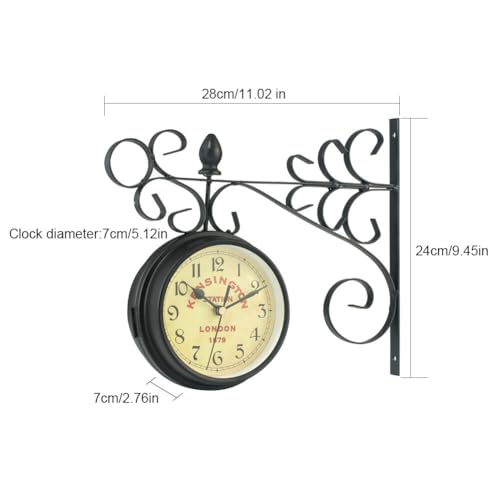 Horloge murale vintage sans tic-tac et étanche iSpchen noire à pile