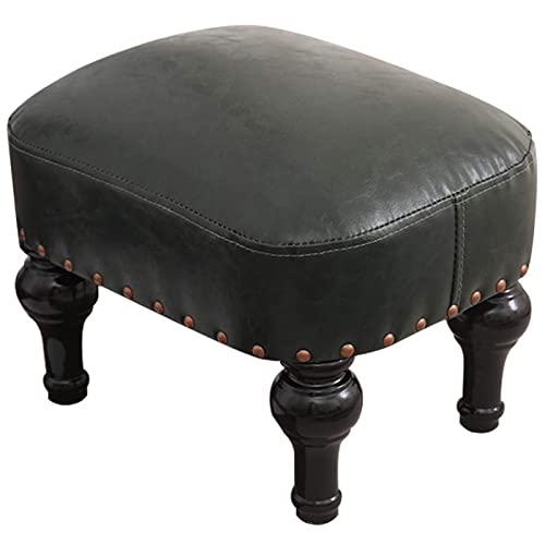 Pouf rectangle en cuir repose-pieds de canapé tabouret - 6