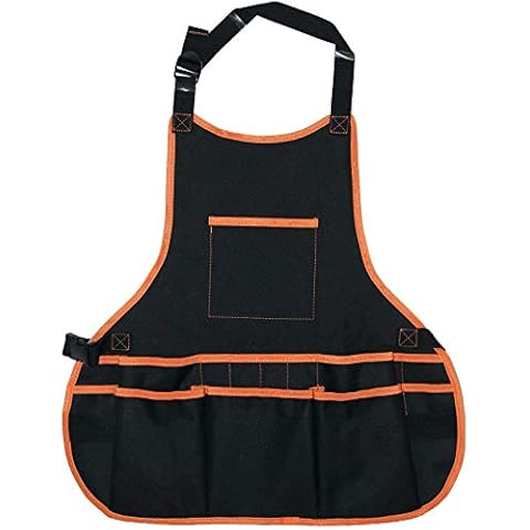 Evealyn Garden Work Apron with Multi Tool Pockets,Oxford Cloth Adjustable Gardening Tool Aprons(Black) Cover