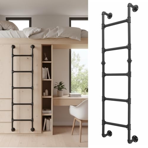 Recopilación de Walmart Escaleras los más recomendados. 41 Escalera de salida de 165 cm para sótano, escalera de metal montada en la pared de 5 escalones, hierro forjado con capacidad de carga de 350 libras, resistente para uso en...