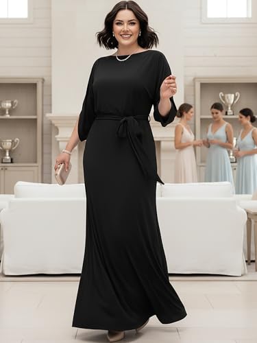 Image of KOH KOH Womens 2026 Flowy Formal Batwing Sleeve Evening Casual Gown