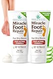 Miracle Foot Repair Cream, 4 oz Repairs Dry Cracked Heels and Feet, Diabetic-Safe, 60% Pure Ultra Aloe Moisturizes, Softens, and Repairs, Relief from Discomfort of Ingrown Toenails (2-Pack)