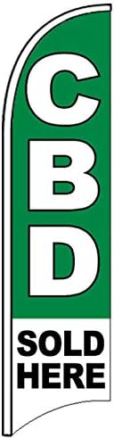 4Less CBD Sold HERE Windless Swooper Flag Feather Banner Sign (Flag Only) gb