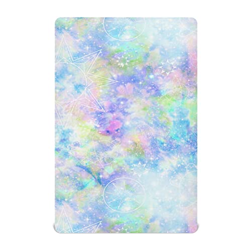 Image of Baby Fitted Mini Crib Sheets Portable Playard Sheets Stretchy Astrological Tie Dye Pastel Galaxy Girls Boys Soft Modal