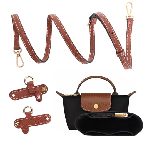 Image of 2Sets Shoulder Strap for Longchamp Bag Women, Purse Organizer, No-Punch Length Adjustable Leather Replacement Strap