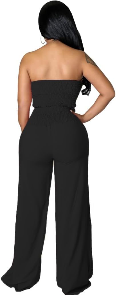 Womens Summer Outfits Crop Tops and Pants Sets Sexy Vacation Jumpsuits 2 Piece Sets with Pockets - Image 3