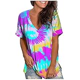 Damenbluse lässige Rad-Bluse Schwarzes Shirt (Blue, S)