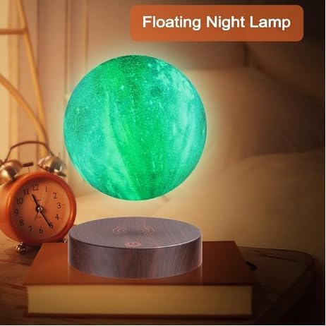Vnemofey Floating Moon Lamp Levitating, 3D Printed Magnetic Levitation Rotating Moon Display Mode Mood Light Touch, Levitate & Rotate in Air,Home and Office Decor,Unique Gifts photo 3