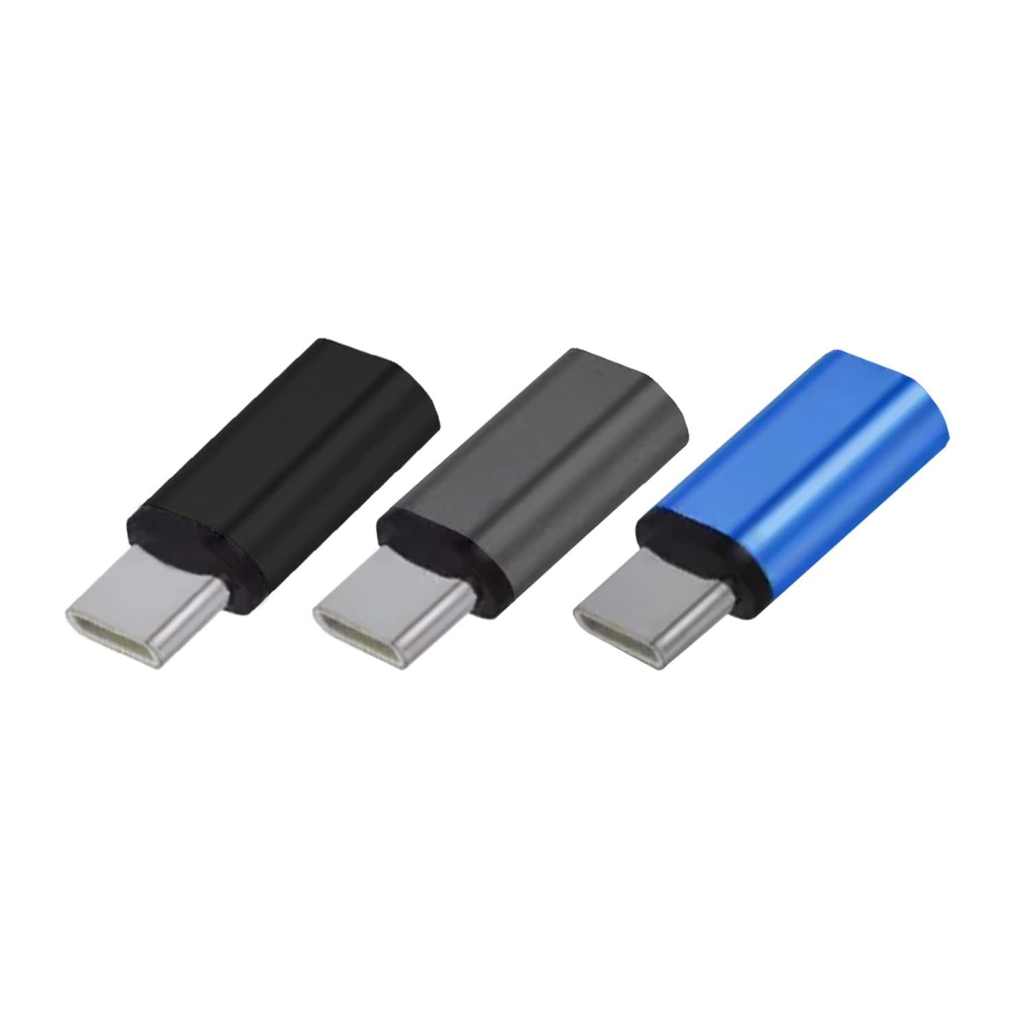 WRENS Pack of 3-Type-C Adapter Micro to Type-C Male Converter Supports Ultra-Fast Charging and High-Speed Data Transmission with OTG Transfer Function for All Type-C Supported Mobile Smart Phones