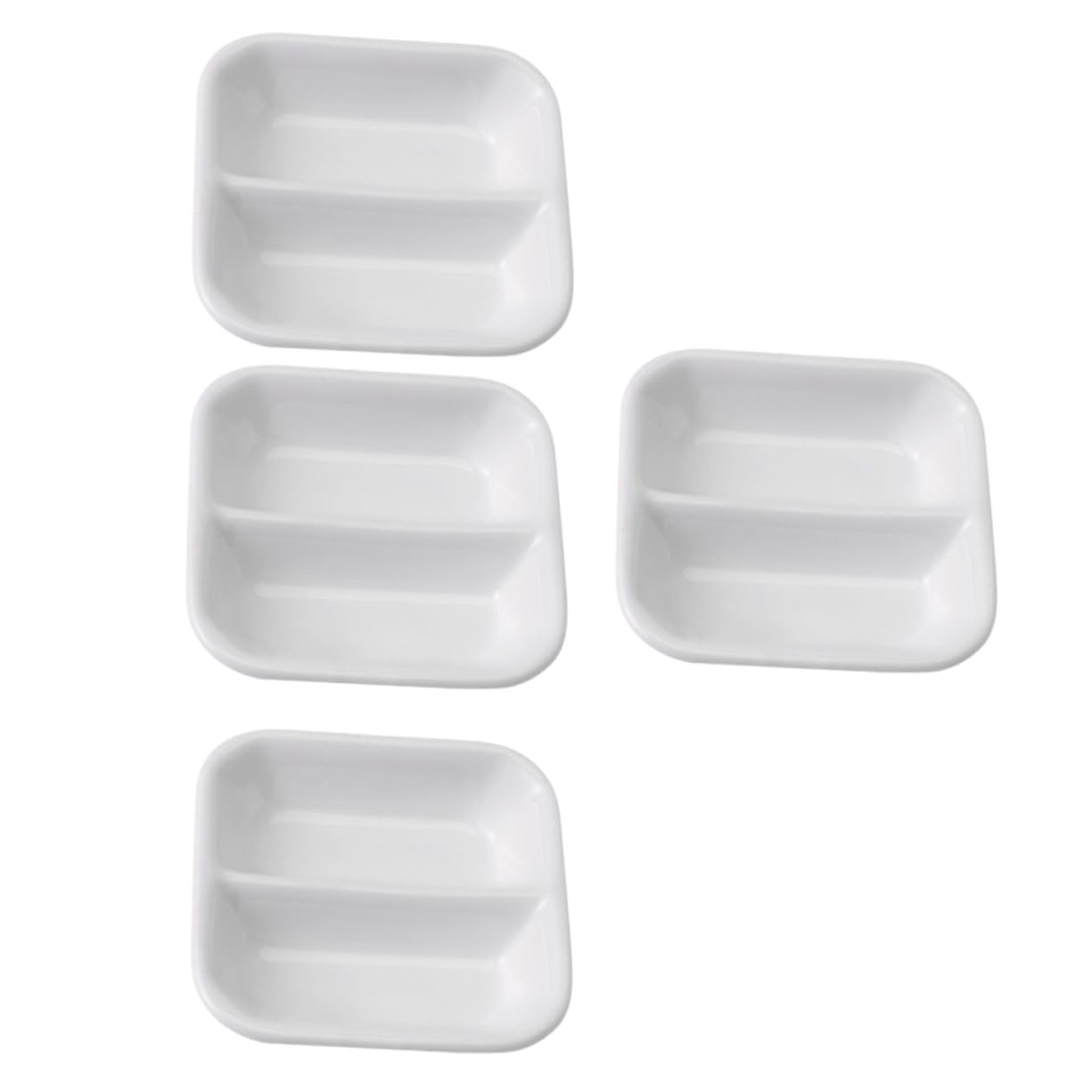 Mikinona Japanese Style Ceramic Condiment Plate Set 4pcs Small Dishes for Charcuterie