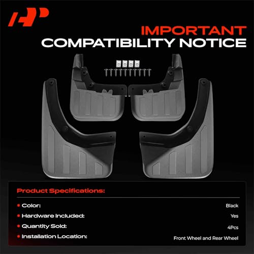 Image of A-Premium Splash Guard Mud Flaps Replacement for Mercedes-Benz X204 GLK250 GLK280 GLK300 GLK350, Front and Rear (Driver and Passenger Side) 4-PC Set