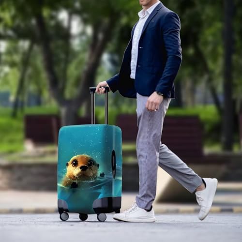 Image of Mumeson Rabbit Lavender Travel Luggage Cover Lightweight Suitcase Protector Scratch-Resistant Fit 30-32 Inch Baggage,Not Included Suitcase