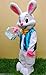 Plush Easter Bunny Adult Costume Rabbit Halloween Mascot Costume, M 5'7