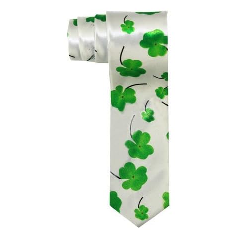 Outer Rebel Large Shamrock on White Skinny Tie Cover