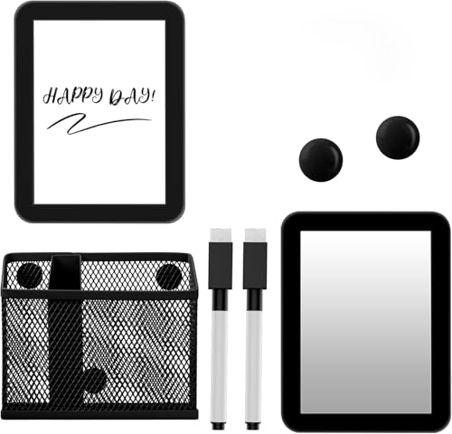 Magnetisches Schließfach-Zubehör-Set Schulzubehör (mit magnetischem Whiteboard Spindspiegel Stifthalter Marker runder Magnet) Schulspind schwarzes Dekor Arbeitsspind-Organizer